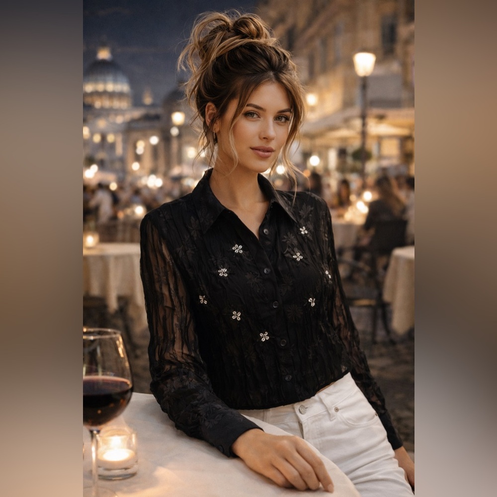 Chic Black Blouse with Elegant Design